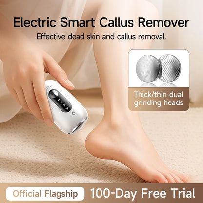 Electric Foot Grinder Foot Callus Remover Auto Thick Leather Polishing Foot Grinder with 2 Grinding Heads Foot Beauty Machine