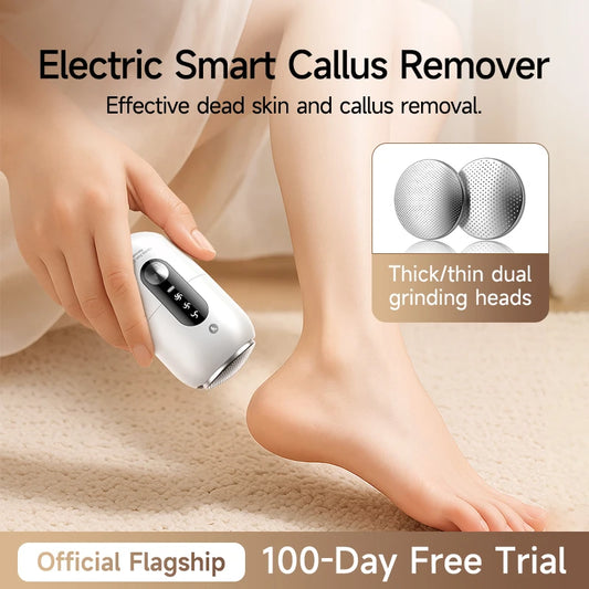 Electric Foot Grinder Foot Callus Remover Auto Thick Leather Polishing Foot Grinder with 2 Grinding Heads Foot Beauty Machine