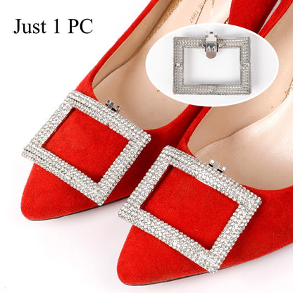 1PC Shiny Shoes Clips Crystal Wedding Bride Shoes Decoration Women High Heel Charms Rhinestones Buckle Shoes Accessories