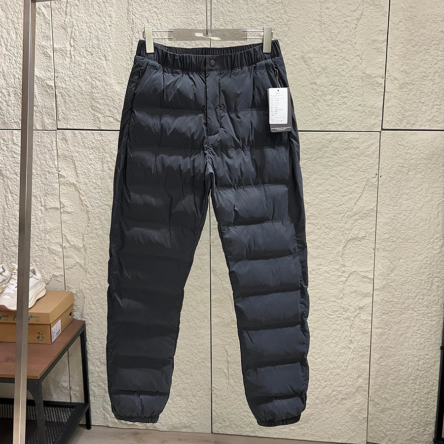 Thickened Cotton Trousers Men's Winter Outdoor Warmth-Fighting Windproof Water-Resistant Casual Drawstring Loose Fit Straight...