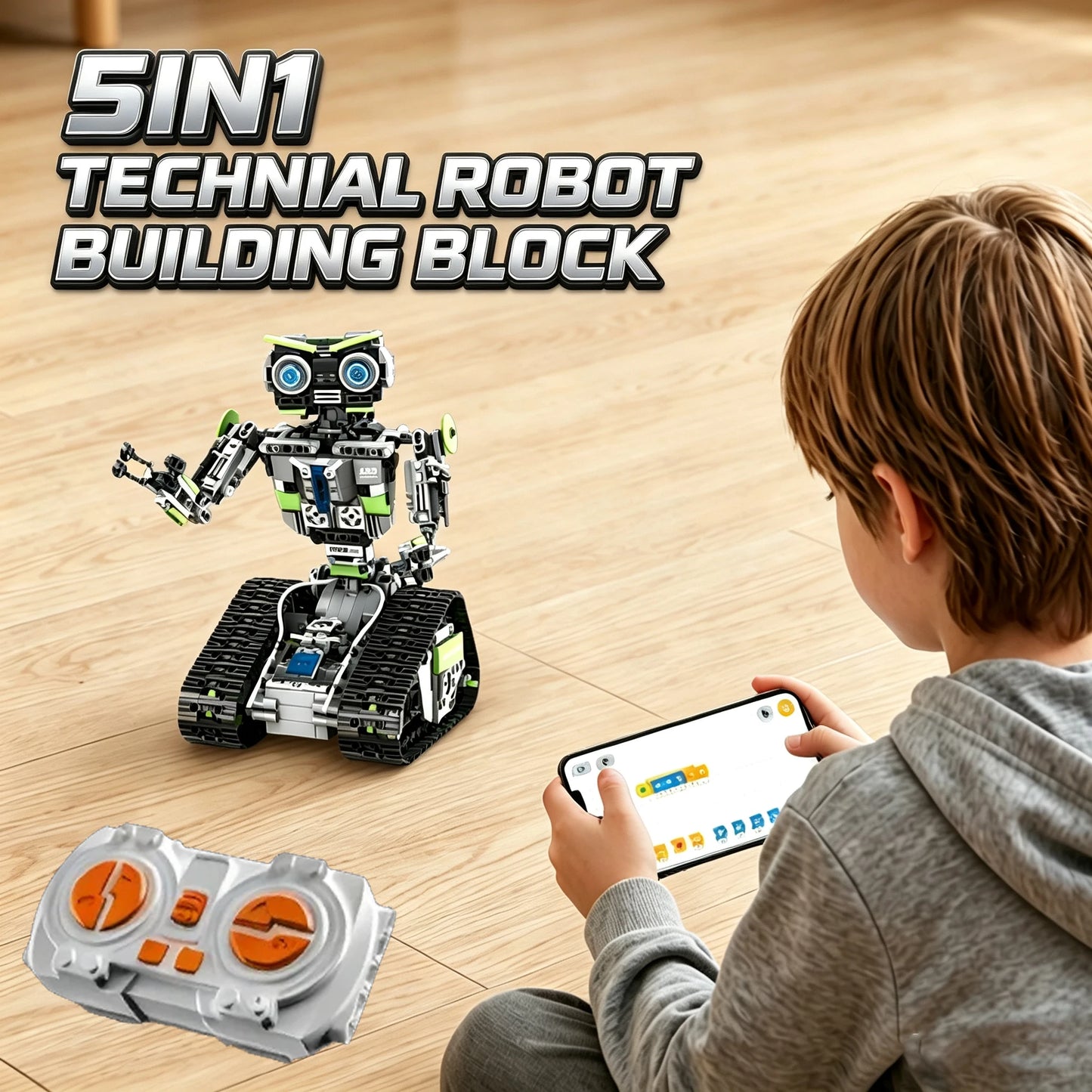 5in1 Technic Robot Building Blocks Set - DIY Programming Remote Control Educational Puzzle Toy for Assembly Gift