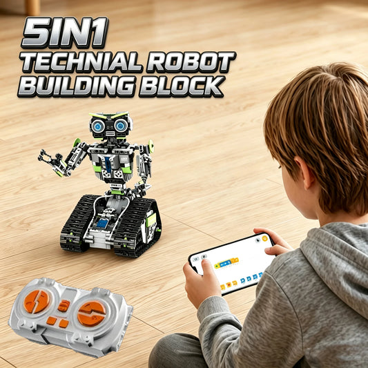 5in1 Technic Robot Building Blocks Set - DIY Programming Remote Control Educational Puzzle Toy for Assembly Gift