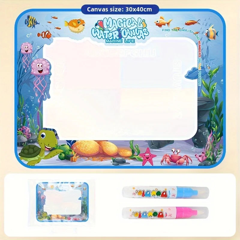 Magic Water Canvas with Pens Reusable Magic Water Drawing Mat for Children Educational Toys for Kids Christmas Gift