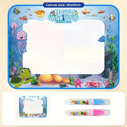 Magic Water Canvas with Pens Reusable Magic Water Drawing Mat for Children Educational Toys for Kids Christmas Gift
