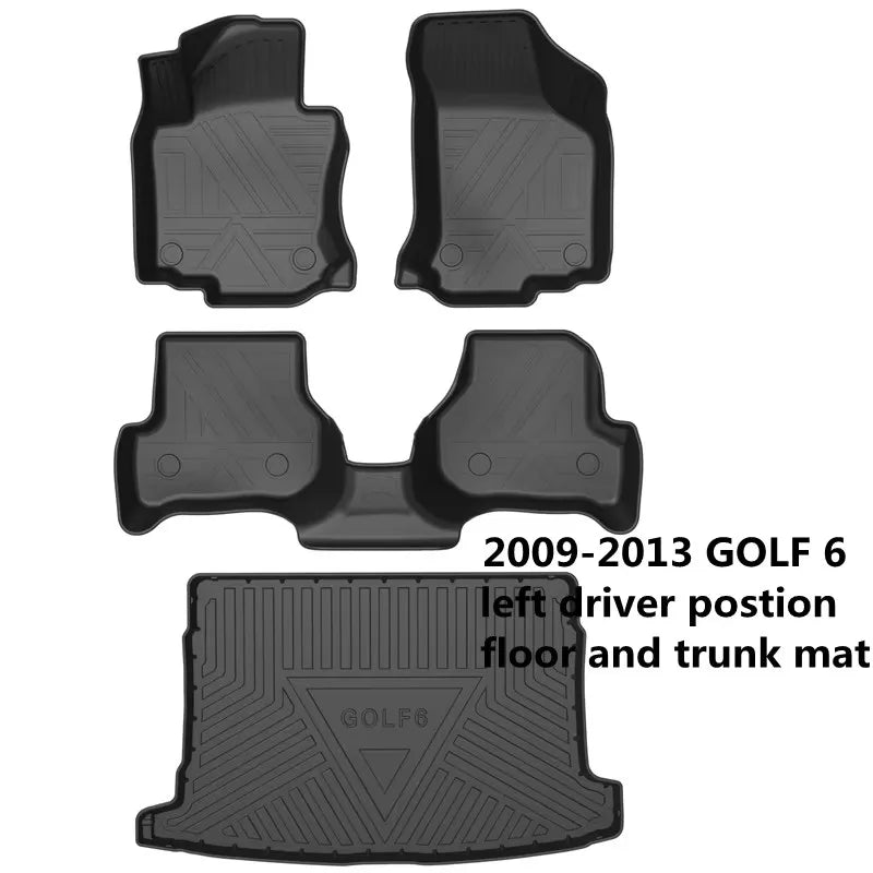 Use for Volkswagen Golf 6 Golf 7 car carpet Golf 6 Golf 7 car floor mat Fit For Golf 6 Golf 7waterproof trunk mat car floor mat