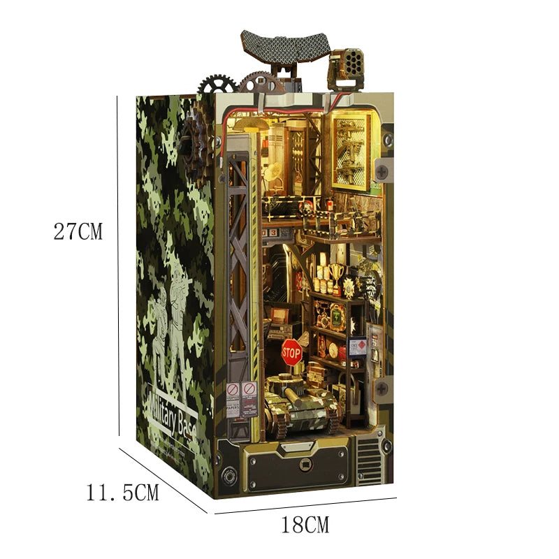 Magical DIY Book Nook Kits Miniature Doll House With LED Light 3D Puzzles Building Wooden Bookshelf Bookend Toy For Adults Gifts