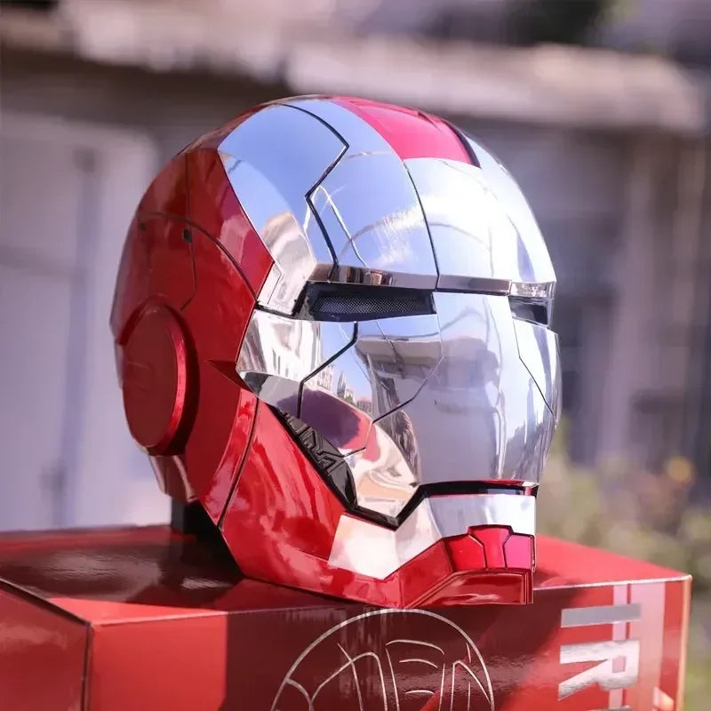 【IN STOCK】Iron Man 1/1 Cosplay Helmet MK5 Gold/Black/Silvery Electric Voice Control Helmet Led Eyes Metal Mask Model Toys Gift