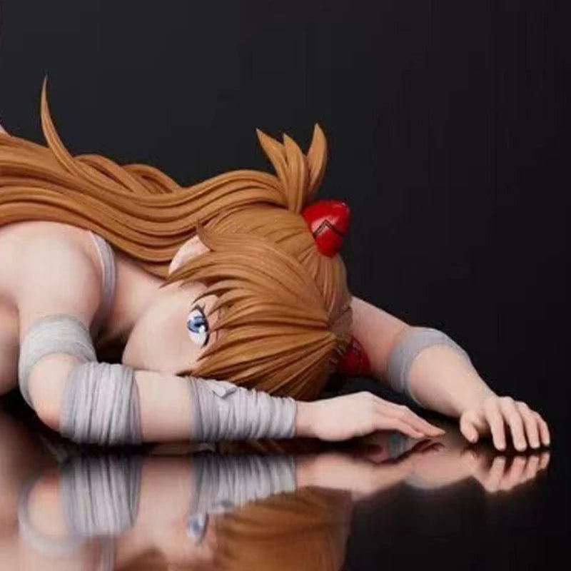 In Stock St Series Ayanami Asuka Langley Soryu Kneeling Pose Anime Peripheral Handmade Model Statue Ornaments Collectible Statue