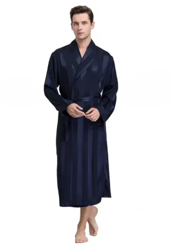 Men Bath Robe Satin Print Gold Kimono Bathrobe Silk Long Dressing Gown Plus Size Sleepwear Geometric Lounge Nightgown XL 4XL 5XL