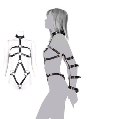 Female BDSM Body Restraint Sex Toy Kits Women Handcuff Harness Adult Couple Fetish Toys SM Slave Bondage Set Vagina Stimulator