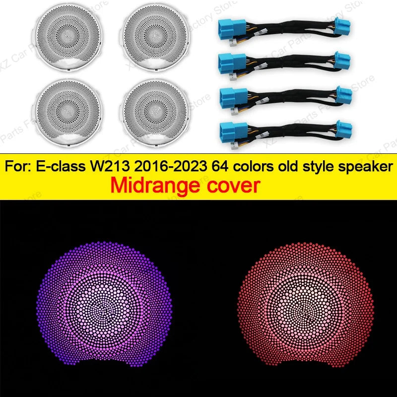 For Mercedes Benz E-Class W213 2016-2021 Led 64 Colors Air Vents AMG E43 E53 3D Rotating Tweeter Speaker Interior Ambient Light