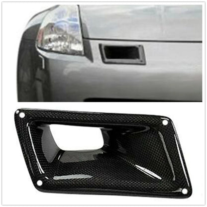 For Nissan 350Z Z33 2003-2009 Front Engine Hood Air Vent Bumper Bonnet Scoop Cover Trim Carbon Fiber Car Upper Outlet Duct Frame