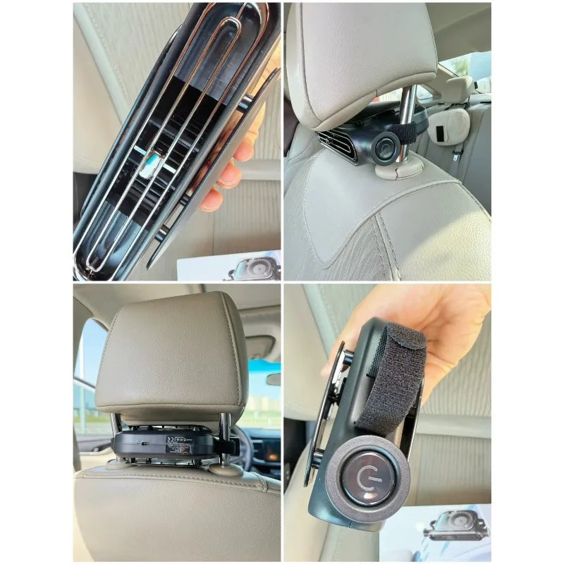 2026New Car Seat Fan 3000mAh Built-in Battery Long Lasting USB Portable No Blade Backrest Fan Car fan cooler Car Air Conditioner