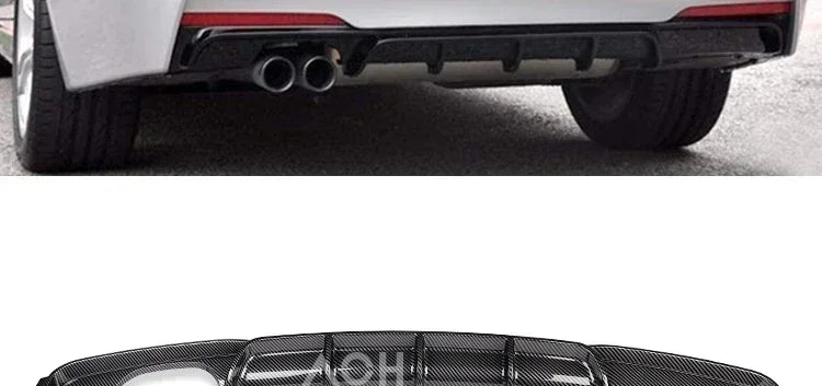 For BMW 3 Series F30 F31 2012-2019 MP Rear Bumper Diffuser LipCarbon M Tech Diffusor Body Kit M Sport Gloss Black 320i 328i