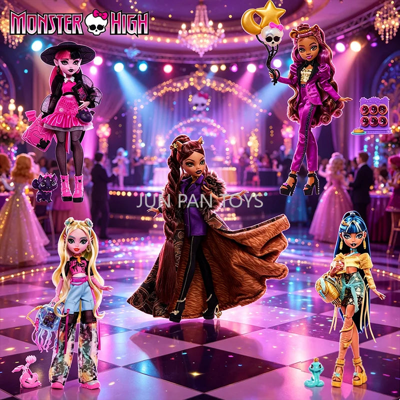 Original Monster High Fest Scary Sweet Birthday Prom Party Secrets Garden Wednesday Addams Collectible Fashion Doll Kid Gift Toy