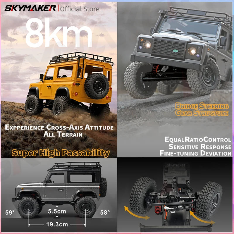 New MN99S V2 1:12 Scale MN Model RTR RC Car 2.4G 4WD RC Rock Crawler MN98 MN99 Defender Pickup Remote Control Truck Toys