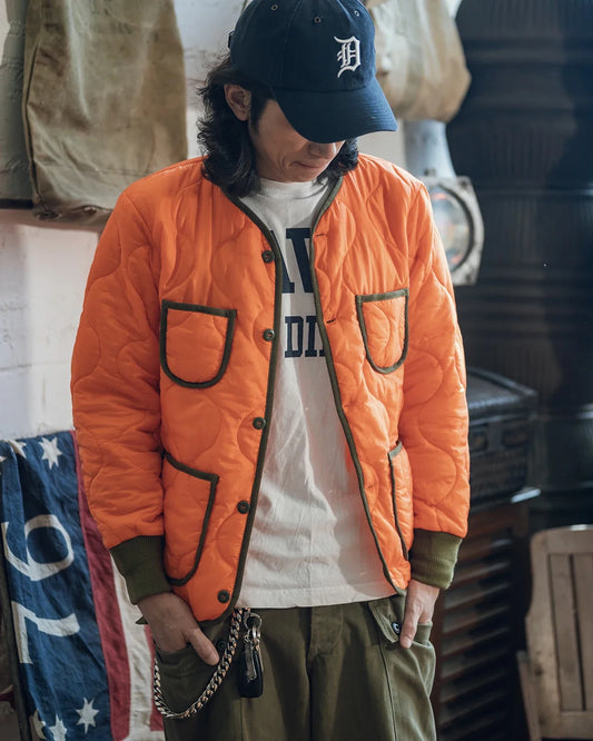 Non Stock Military Style Nylon Quilted Jacket Water Resistant Long Sleeve Liner