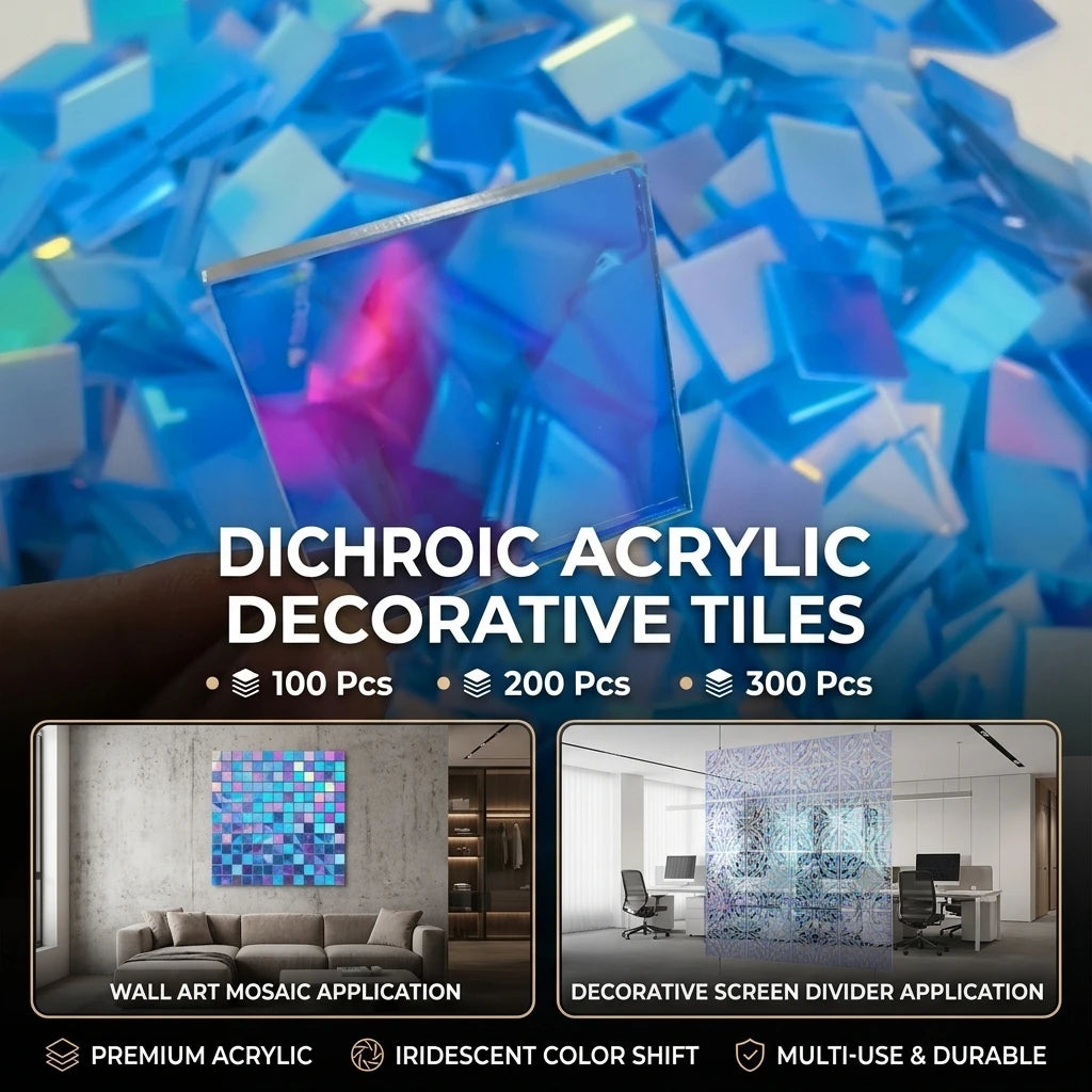 2X2/3X3cm 100-300PCS Mini Holographic Acrylic Blocks DIY Wall Decorations Reflective Acrylic Sheet Home Decoration Crafts Wall D