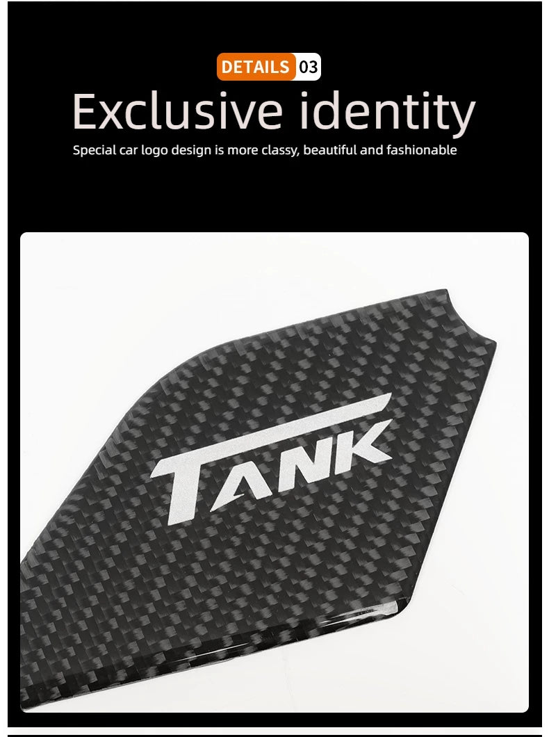 For Great Wall Tank 500 Inner Door Bowl Patch Protective Patch Carbon Fiber Decorative Patch Automotive Interior Supplies
