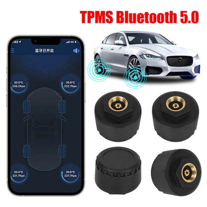 Android/IOS External Mobile Phone APP Display Bluetooth 5.0 Car Tire Pressure Sensors TPMS Tire Pressure Monitoring System