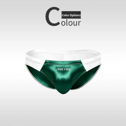 Low-Waist Sexy Men's  Underwear Smooth Satin Breathable Thin Summer Youth Ice Silk Sports Briefs Comfortable Underpants