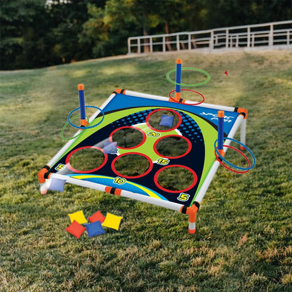 Portable Cornhole Throwing Circle Ferrule Board Set Easy Assemble Fun Kids Interactive Adults Outdoor Yard Toss Game Toy