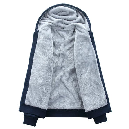 2025 Plus 6XL  Winter Men's Casual Sports Plush Set Hooded Coat Korean Edition Warm and Thickened Two Piece Set Clothes for Men