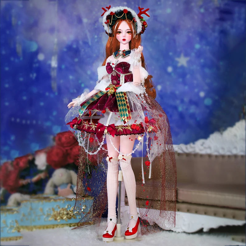 1/3 BJD Doll Mechanical Joint Body Doll Including Suit Shoes Fan Makeup 60cm SD Kawaii Dolls Christmas Gift Girl Toy