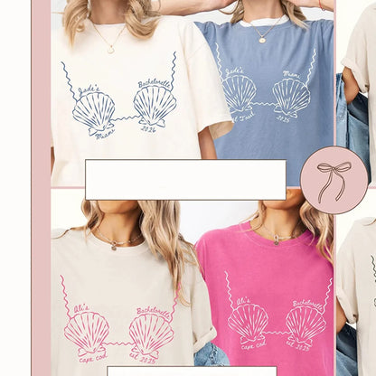 Personalized Custom Beach Bachelorette Shirts Bikinis Last Toast on the Coast Party Gift Tops Cotton Y2K T-Shirts Streetwear