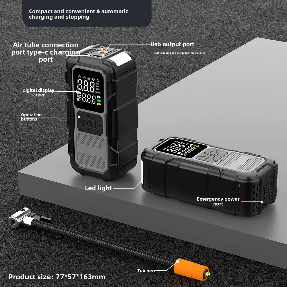 Portable Car Jump Starter with LED Flashlight 2-in-1 Power Bank & Vehicle Battery Charger, Safe Quick Start for Dead Batteries