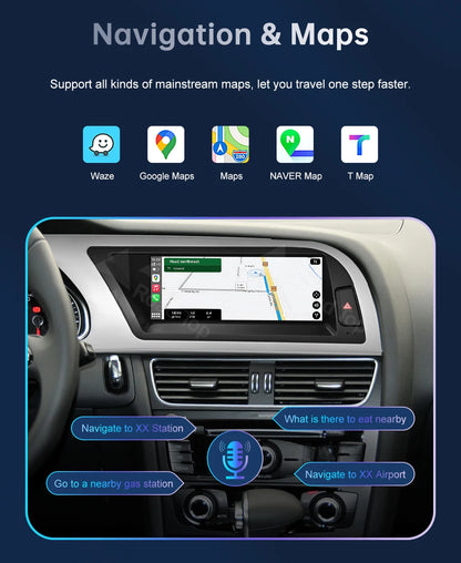 8.9 Inch 12.3"" Multimedia Display Touch Screen For Audi A4 S4 2009-2015 Airplay Miracast Function Wireless Carplay Android Auto