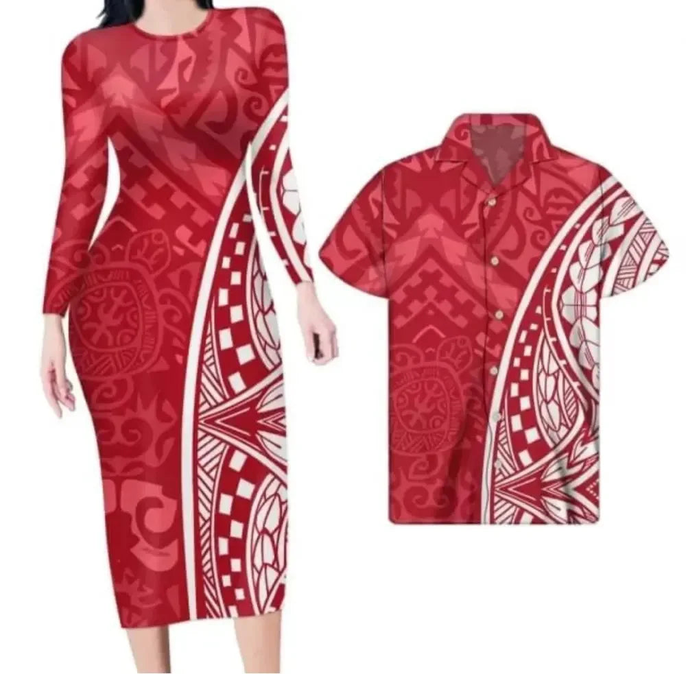 High Quality Custom Sexy Bodycon Dress Pacific Isalnd Art Design Women Boat Neck Design Sleeveless Maxi Dress Backless Dress