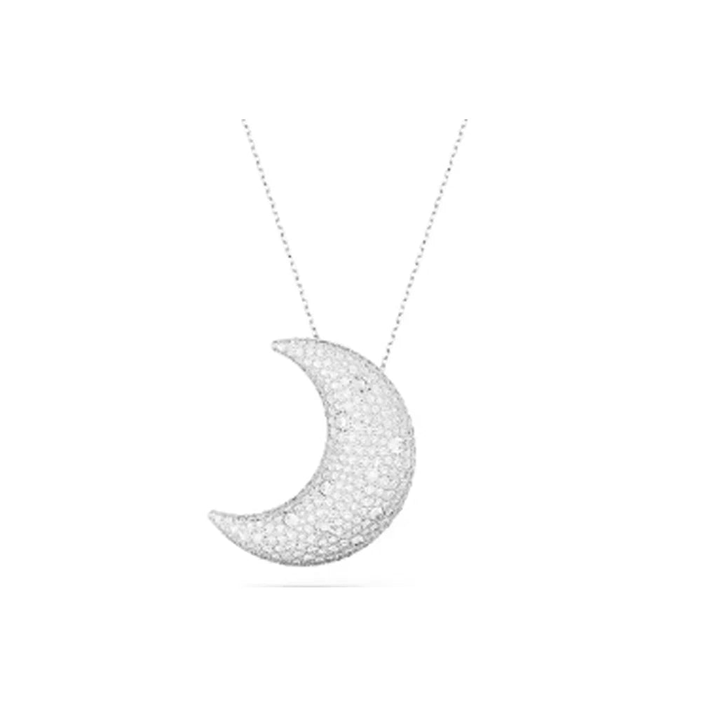 New Swa Concealed Pink Heart shaped Romantic Pendant Kirin Fashion High end Moon Versatile Accessory Necklace