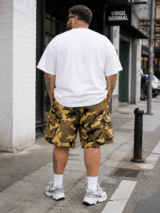 plus Size Men's Camouflage Work Shorts Loose Casual Summer Shorts for Beach Outdoor Wear Easter & Ramadan