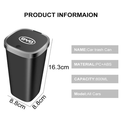 Car Trash Bin Garbage Storage Can Dust Case Auto Accessories For BYD F3 E6 Yuan Plus Atto F0 G3 I3 Ea1 Song Max Tang Dmi 2din