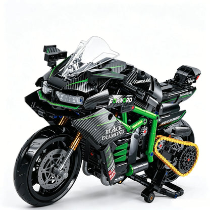 812PCS new H2R superbike 1:8 building block locomotive assembly machinery group children's toy boy birthday gift