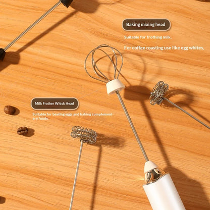 Electric Milk Frother Handheld Whisks Mini Wireless USB Rechargeable Powerful Convenience Coffee Milk Whipping Kitchen