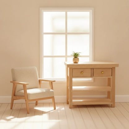 Dollhouse Side Cabinet Natural Finish Dollhouse Cabinet Furniture 1:12 Scale Detailed for Hobbyists, Diorama