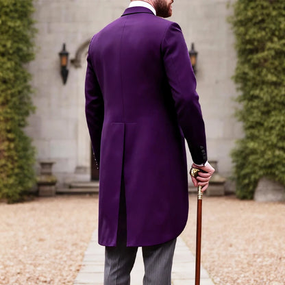 Men's Suit Men's Elegant Steampunk Victorian Tailcoat Gothic Suit Blazer Groom Groomsmen Jacket Pirate Parties Cosplay Long Coat