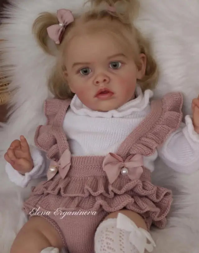 NPK 20'' Reborn Benjamin Unassembled Doll Parts 3D Pained Skin with Rooted Hair Cloth Body and Eyes DIY Doll Kit