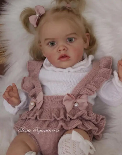 NPK 20'' Reborn Benjamin Unassembled Doll Parts 3D Pained Skin with Rooted Hair Cloth Body and Eyes DIY Doll Kit