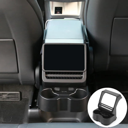3-In-1 Design Rear Seat Cup Holder Organizer For Tesla Model Y Juniper 2025+ & Model 3 Highland 2024+ Retractable and Foldable