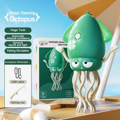 Magical dancing octopus sensing obstacle avoidance octopus light music crawling toy children's birthday gift