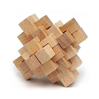 Metal and Wooden Brain Teaser Puzzles 3D Unlock Interlocking Disentanglement Educational Logic IQ Toys For Kids & Adults