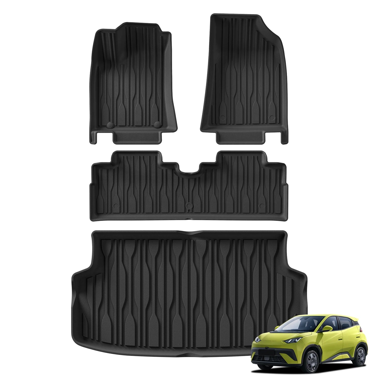Left/Right Drive for BYD ATTO1 SEAGULL 2025 Car Floor Mats Cargo Liner Trunk Pad Backrest Liner TPE Foot Mat All Weather Black