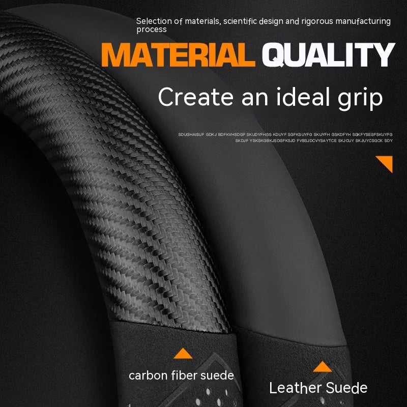 For SEAT Leon Ibiza FR 2 Ateca Arona Exeo Arosa Tarraco Mii Carbon fiber Suede Leather Car Steering Wheel Cover Auto Accessories