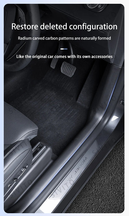 For Tesla Model YL Launch 2026 TPE Front Rear Door Sill Protector Threshold Strip Anti-kick Guard Panel Interior Decoration Set