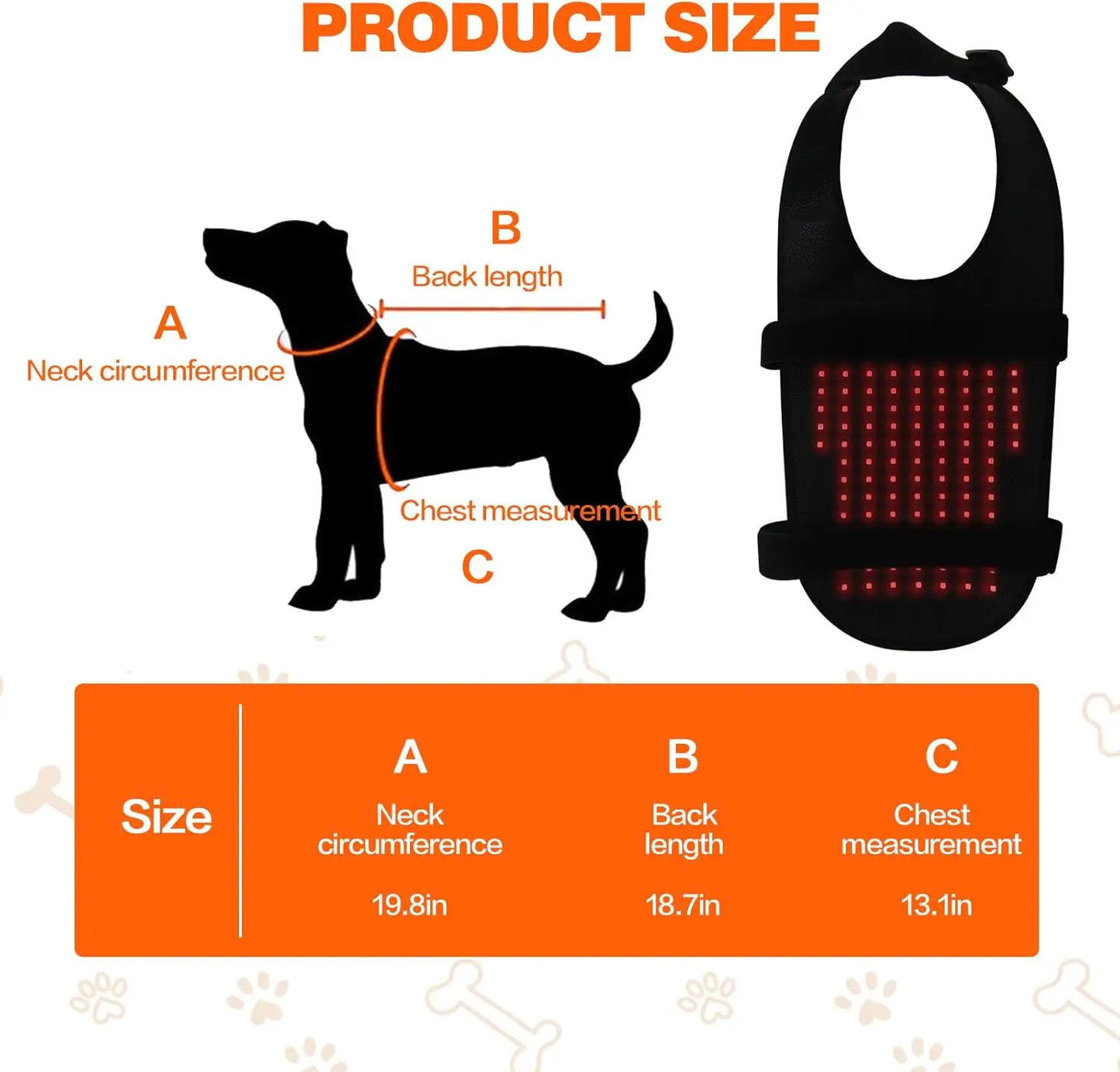 Red Light Therapy for Pets Back,660&850 nm Wavelength, Portable Wearable Infrared Light Device, for Dog, Cat Relieving Back Pain