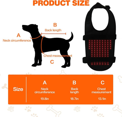 Red Light Therapy for Pets Back,660&850 nm Wavelength, Portable Wearable Infrared Light Device, for Dog, Cat Relieving Back Pain
