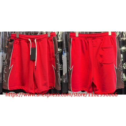 Real Photo Men's High Quality GOD High Street SPEED Shorts Streetwear Elastic Waist Drawstring Casual Sports Pants in Stock